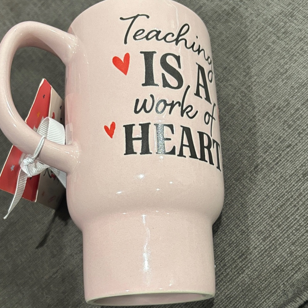 Teacher sentimental back to school Pink Heart Mug gift mug